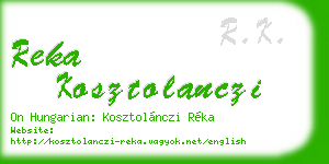 reka kosztolanczi business card